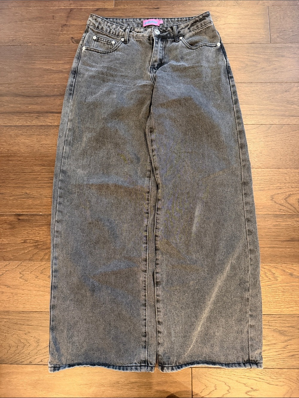 Edikted Magda Acid Wash Low Rise Baggy Jeans Size XS - C76-011